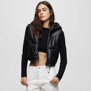 She + Sky vegan leather puffy vest